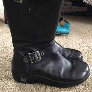 Alegria black leather boots.